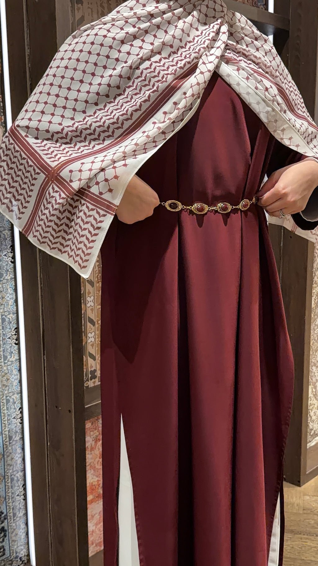 Maroon NARA coord set | Ramadhan | Eid | Modest Coord set | Abaya and slip dress |