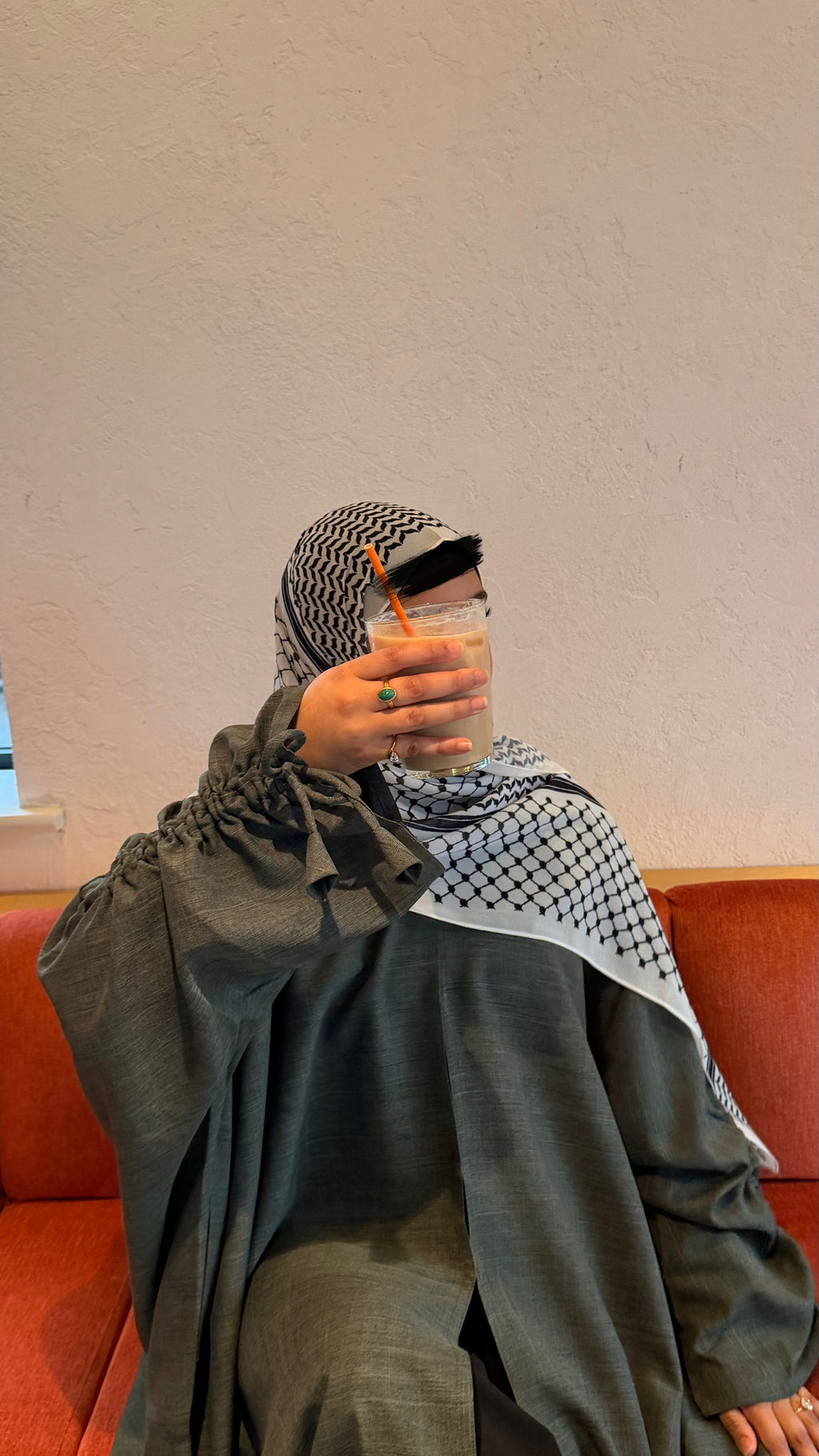 SAGE GREY MAYA Cloak Abaya | OPEN | Free hijab |