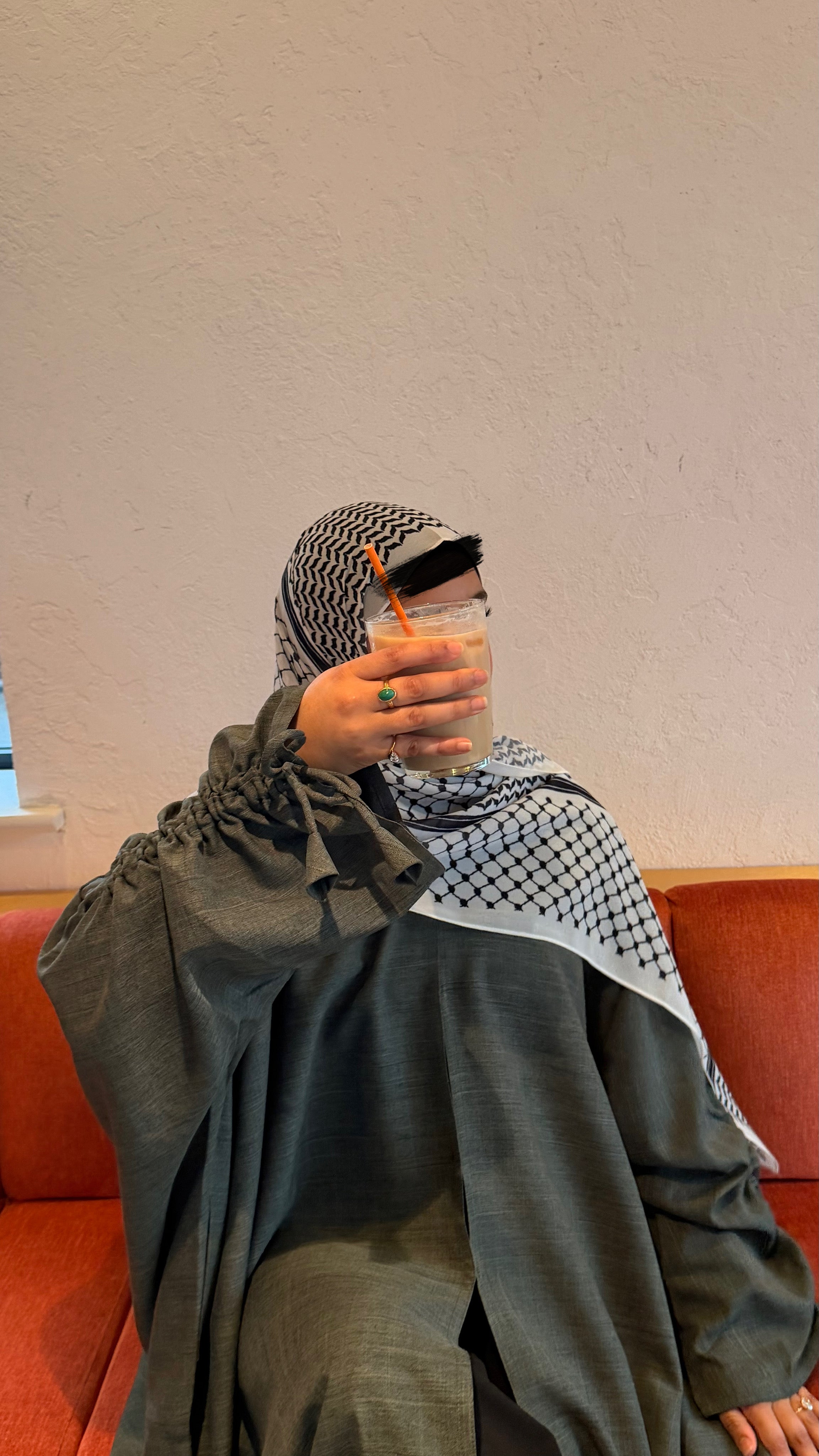 SAGE GREY MAYA Cloak Abaya | OPEN | Free hijab |