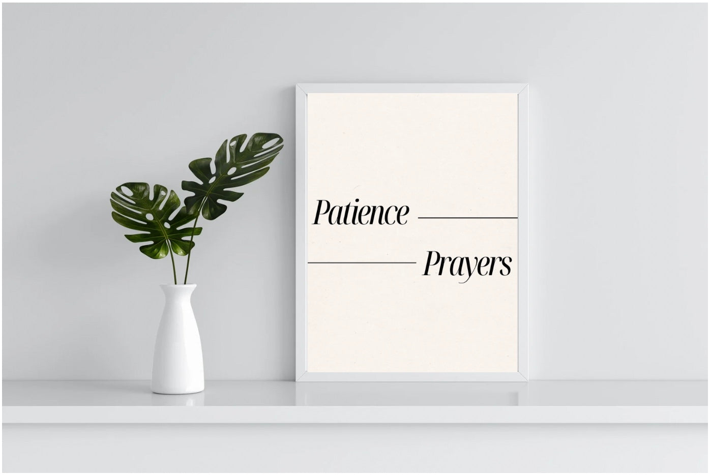 Digital Minimal V2 Patience and Prayers reminder | digital print | wall print | Islamic reminder |