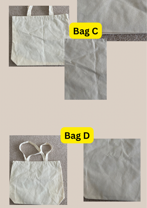 Damaged blank BEIGE heavy duty totes | not personalised| oopsie sale