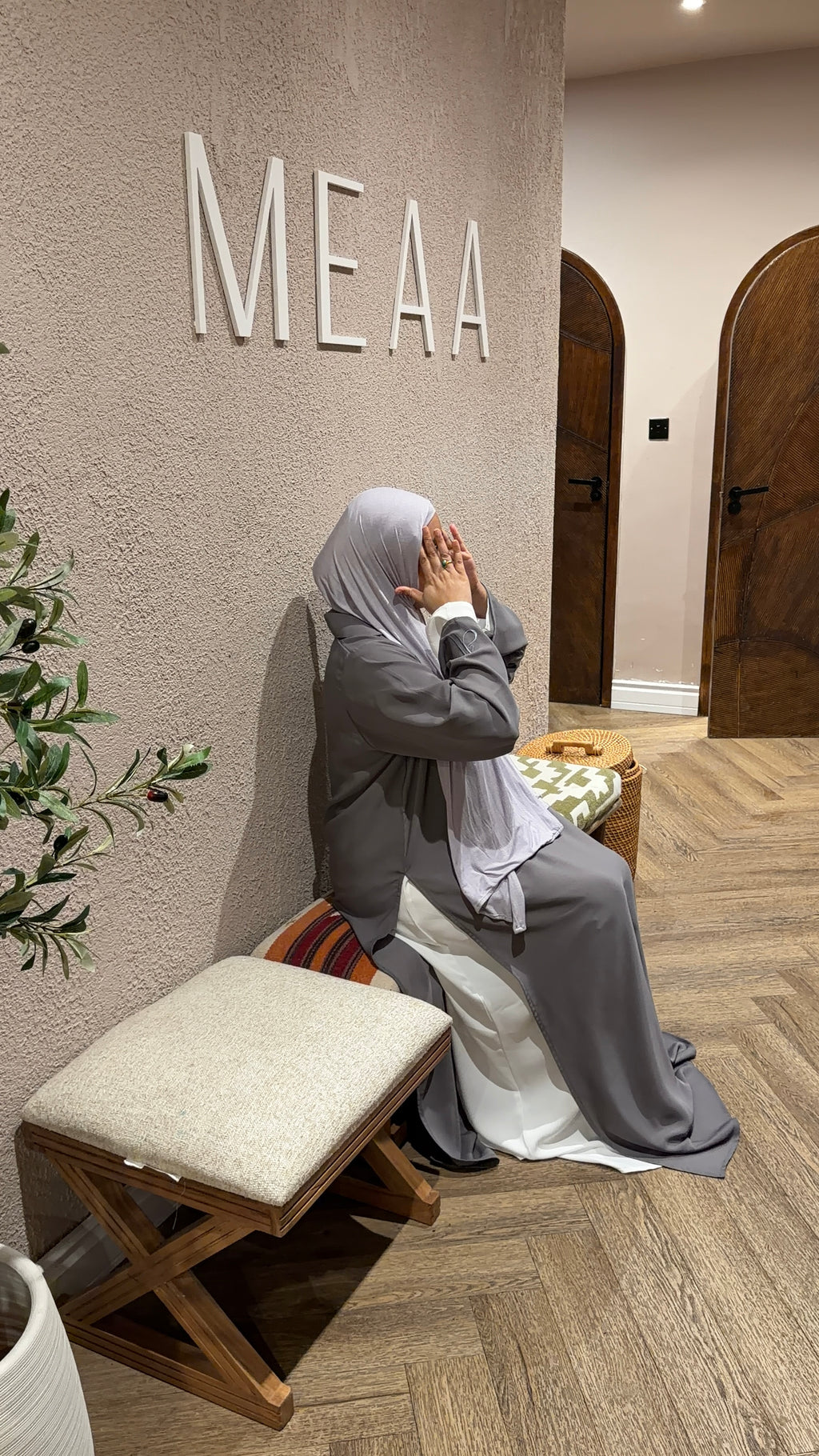 Grey NARA coord set | Ramadhan | Eid | Modest Coord set | Abaya and slip dress |