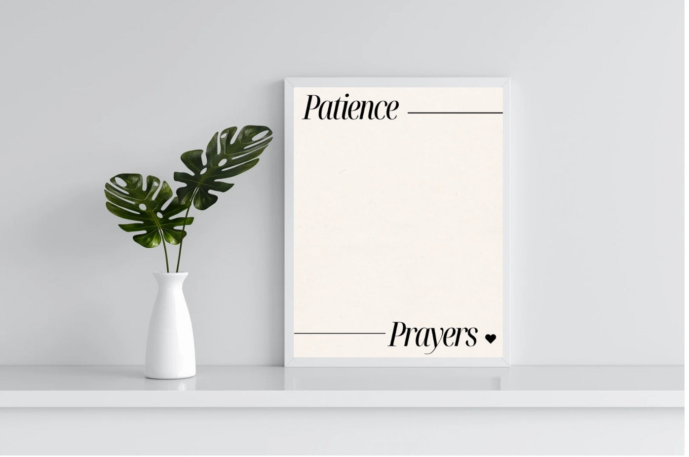 Digital Minimal Patience and Prayers reminder | digital print | wall print | Islamic reminder |